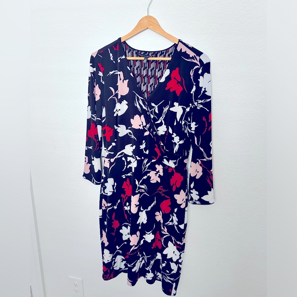 Two way /print dress - Black red white floral , and geometric print  dress